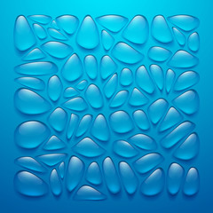 Realistic  transparent water drops set . Vector illustration