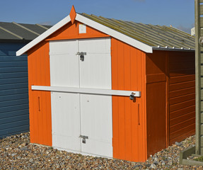Beach hut at Lancing, West Sussex, England