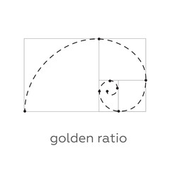 Symbol of the golden ratio tattoo black lines
