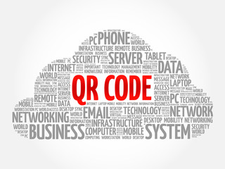 Obraz premium QR code word cloud concept