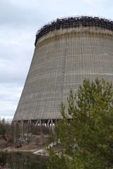 UKRAINE. Chernobyl Exclusion Zone. - 2016.03.20. unfinished tower is near the nuclear power plant