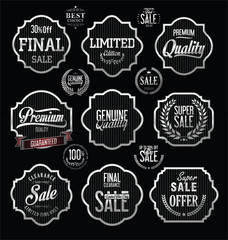 Premium Quality and Guarantee Labels with retro vintage styled design