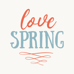 Obraz premium It's spring time lettering greeting card. Special spring sale typography poster. Vector illustration