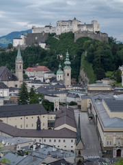 Fototapeta na wymiar SALZBURG, AUSTRIA, JUNE 27: A view of hill fort Hohensalzburg, Salzburg, 2015