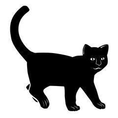 Motif noir d'un chat sur fond blanc