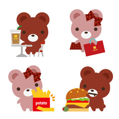 チョコくま赤 お出掛け