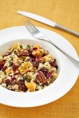 vegetarian salad with couscous and pumpkin
