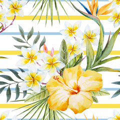 Obraz premium Tropical watercolor pattern