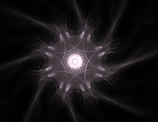 Elementary Particles series. Interplay of abstract fractal forms on the subject of nuclear physics science and graphic design.