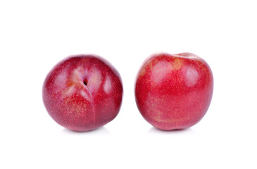 Fototapeta na wymiar red plum isolated on white background