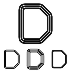 Line letter d logo design set