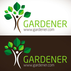 logo jardinier paysagiste - obrazy, fototapety, plakaty