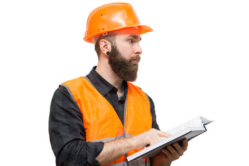 bearded man on a white background