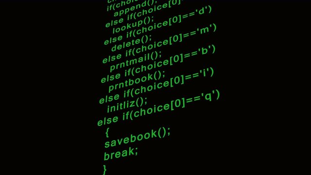 Computer code on a screen - 3D render