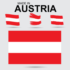 Austria - flag and borderline. Vector art.