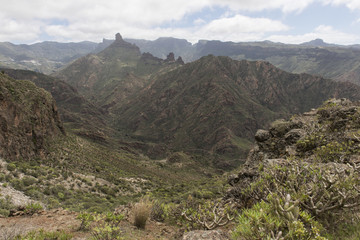 Fototapeta na wymiar Vista del Roque Bentayga, Gran Canaria