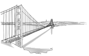 Hand Drawn Golden Gate Bridge