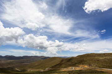 Fototapeta na wymiar Clouds over Lesotho highland