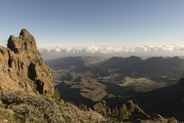 Vista de la isla de Gran Canaria desde el Pico de las Nieves. 