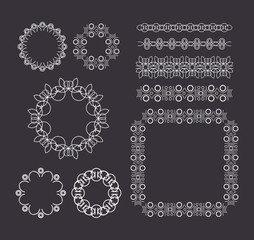 Vector geometric lines, border frames set