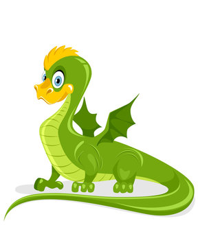 Funny green dragon