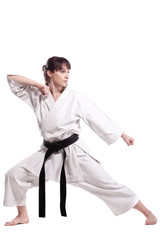 girl exercising karate