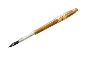 fountain pen on the white background