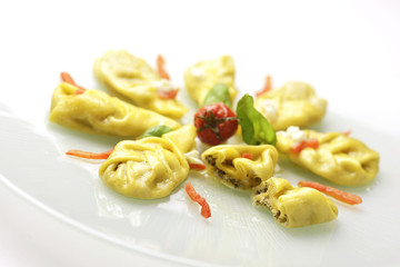 Ravioli with tomato mozzarella and basil