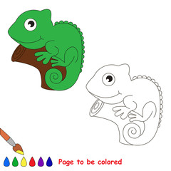 Iguana cartoon. Page to be colored. 