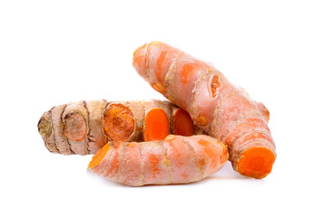 turmeric on the white background