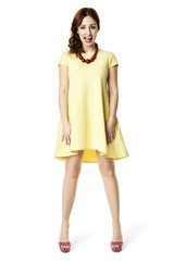 Woman in yellow dress