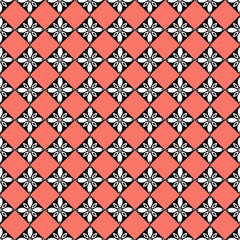 Seamless vector geometric pattern with rhombus. Black and red background with decorative ornament . Series of Decorative and Ornamental Seamless Patterns.