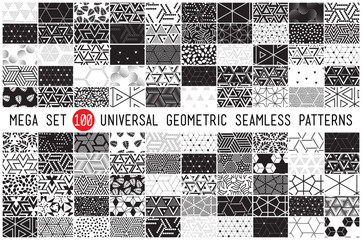 Fototapeta 100 Universal different geometric seamless patterns obraz