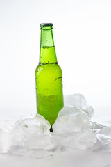 beer bottle in the ice
