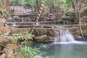 Huai Mae Khamin Waterfall in Thailand.