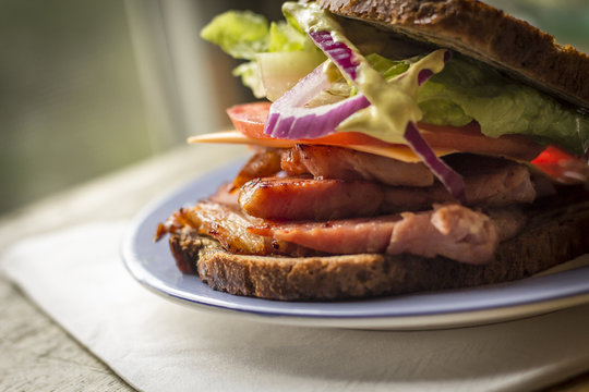 Rustic Ham Sandwich