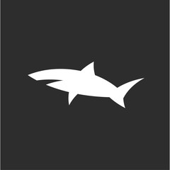 Shark icon sign in monochrome modern logo design style minimum quality flat drawn cross section