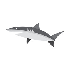 Logotype of shark black and white style flat illustration symbol modern minimalist