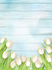 Bouquet of white tulips. EPS 10 - 106602574