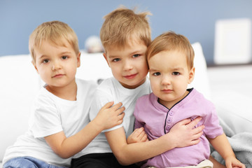 Portrait of cute brothers, close up