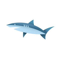 Fototapeta premium Shark in blue colors Vector illustration of a modern logo marine animals, quality unique style
