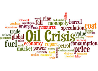 Oil Crisis, word cloud concept 4