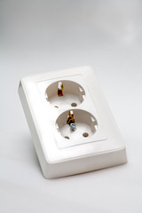 EU electrical outlet on a white