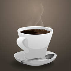 Obraz premium Cup of hot, fragrant coffee.Vector illustration.