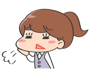事務員　女性　ため息