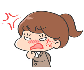 スーツ　女性　怒り