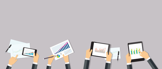business analytic graph report . business investment planning