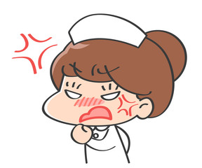 ナース　女性　怒り