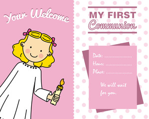 Girl First Communion card