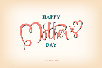 Happy Mothers Day Typographical Design Card